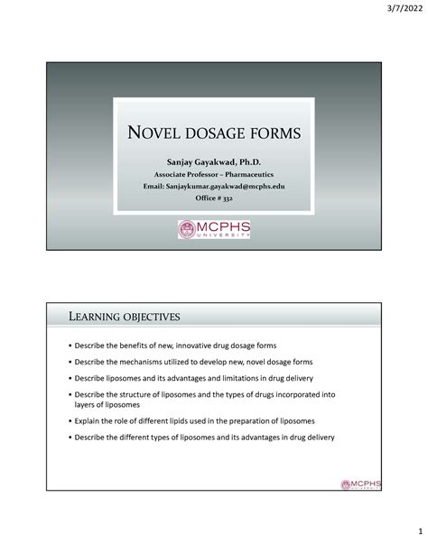 what is novel dosage form in pharmacy slideshare