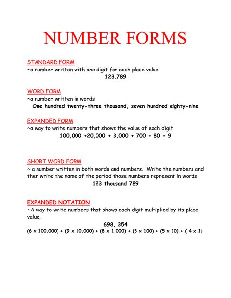 what is numerical form example