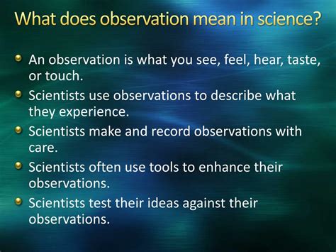 what is observation meaning in science