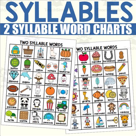 what is one syllable and two syllable