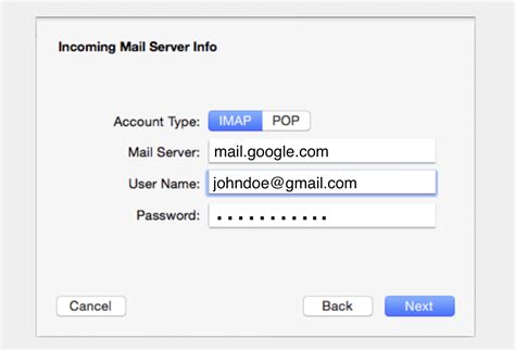 what is outgoing mail server host name for gmail
