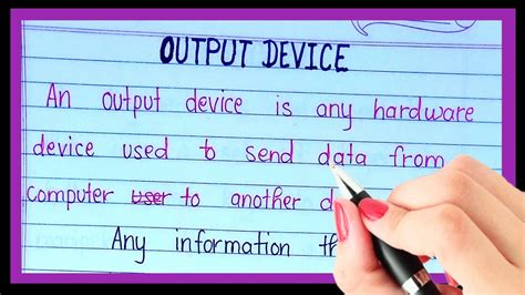 what is output device in computer short answer