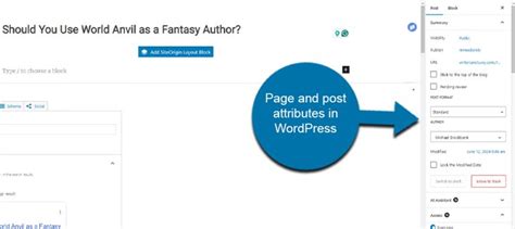 what is page attributes in wordpress