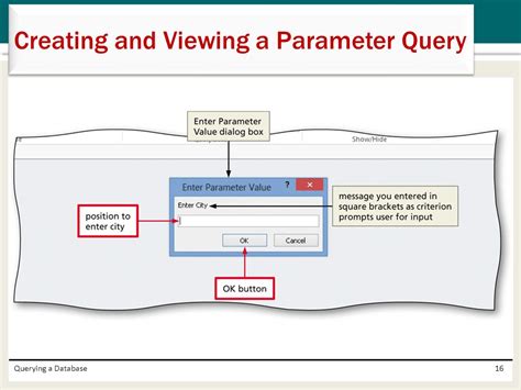 what is parameter value in access