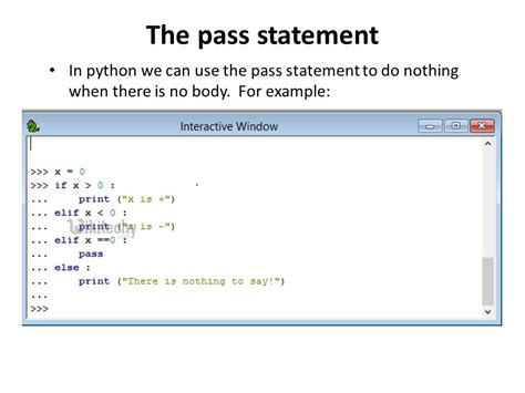 what is pass statement in python with example