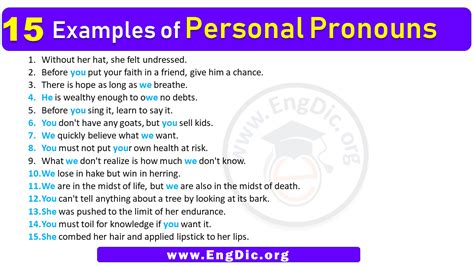 what is personal pronoun and examples in sentences
