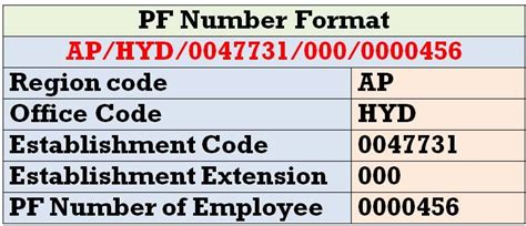 what is pf number example