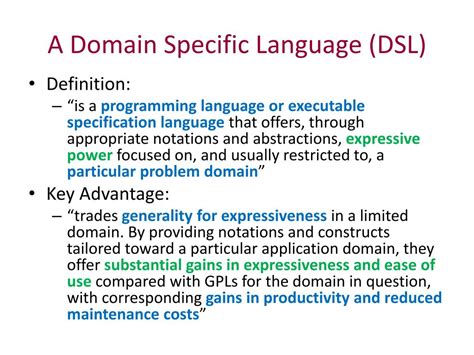 what is precise language and domain specific vocabulary