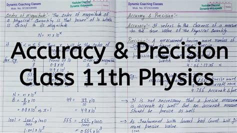 what is precision and accuracy in physics class 11