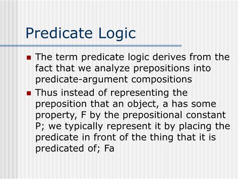 what is predicate logic in philosophy