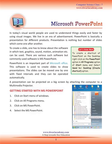 what is presentation in computer class 7