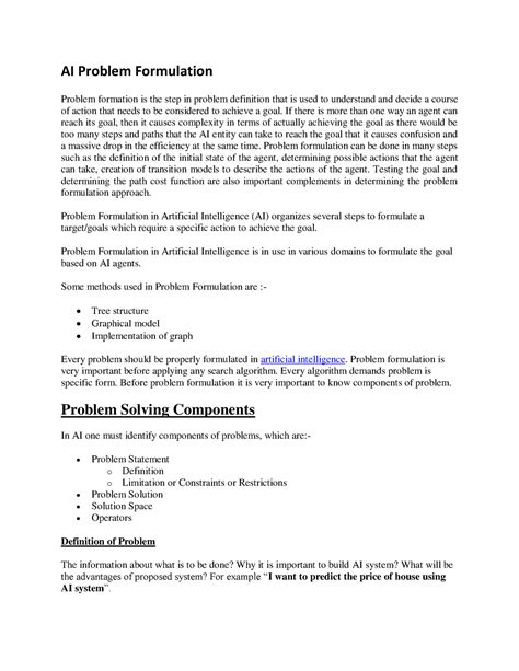what is problem formulation in ai