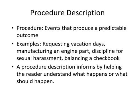 what is procedure description