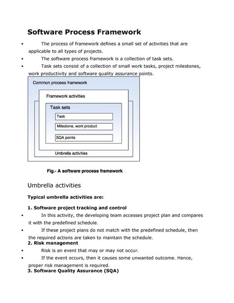 what is process framework in software engineering