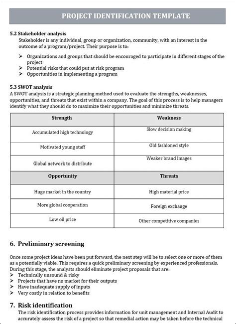what is project identification