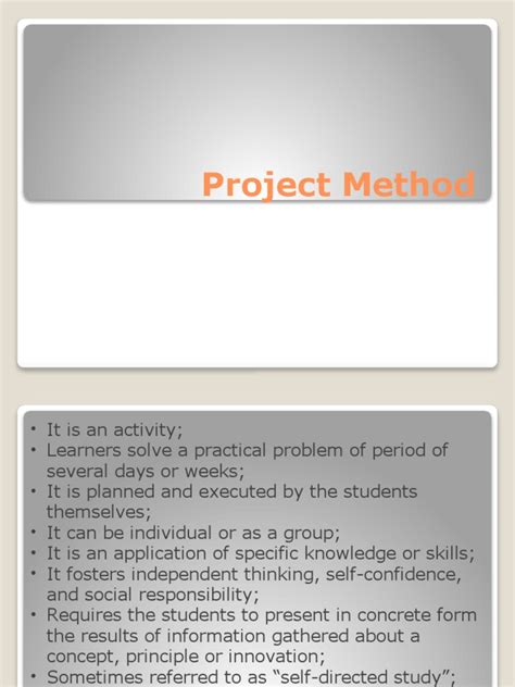 what is project method pdf