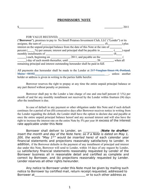 what is promissory note with example pdf