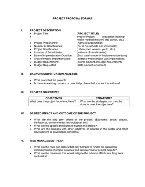 what is proponent in project proposal