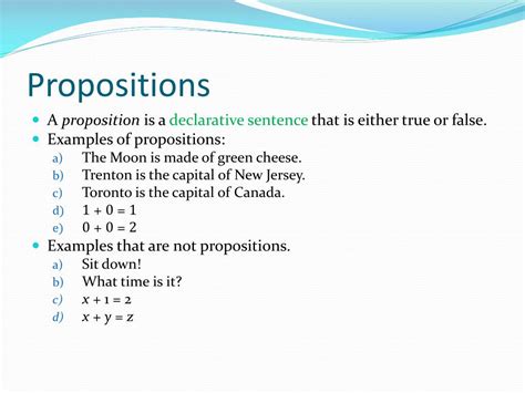 what is proposition in discrete mathematics with example