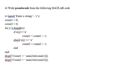 what is pseudocode in matlab