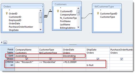 what is query criteria in ms access