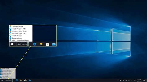 what is quick launch toolbar in computer