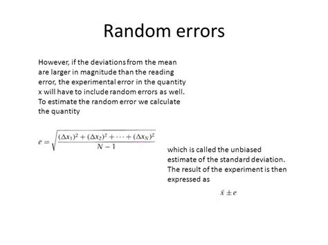 what is random error in physics formula
