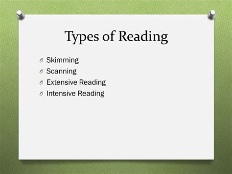 what is reading and explain its types