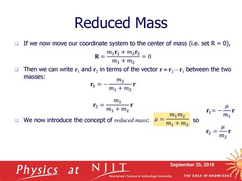 what is reduced mass in physics class 11