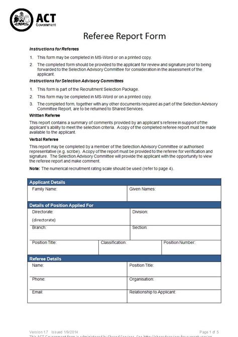 what is referee form