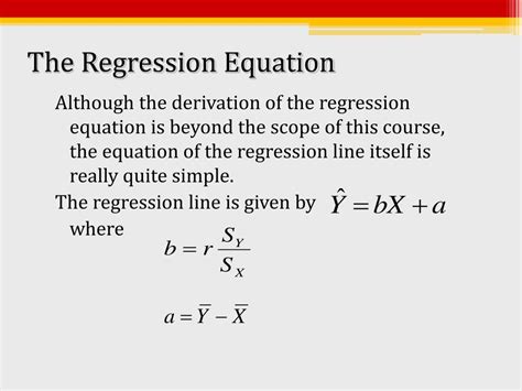 what is regression equation formula