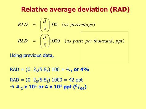 what is relative average deviation