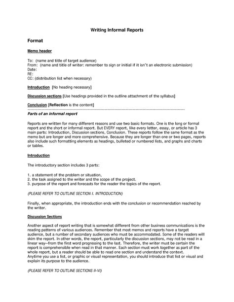 what is report writing format