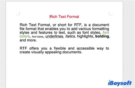 what is rich text format example