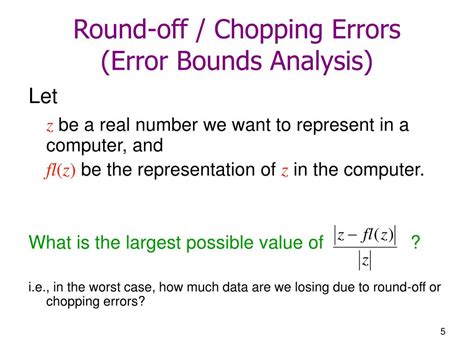 what is round of error in numerical analysis
