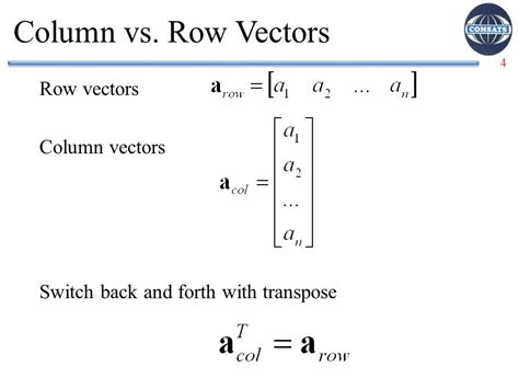 what is row vector and column vector