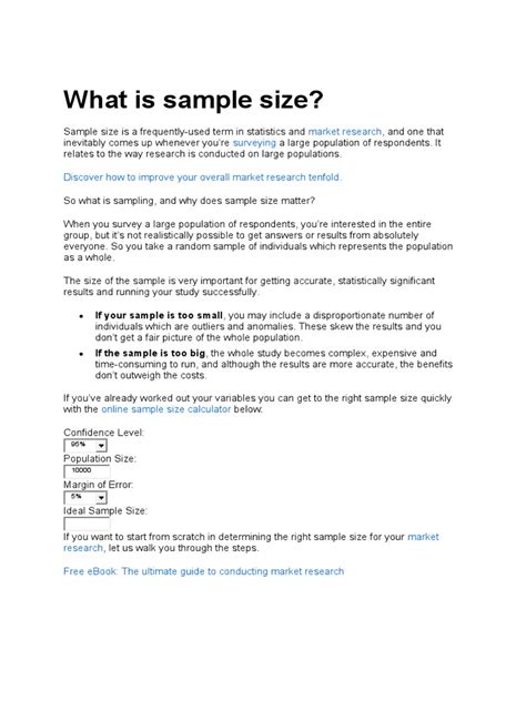 what is sample size pdf