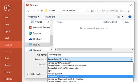 what is save as template in powerpoint