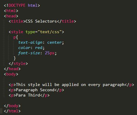 what is selector in css with example