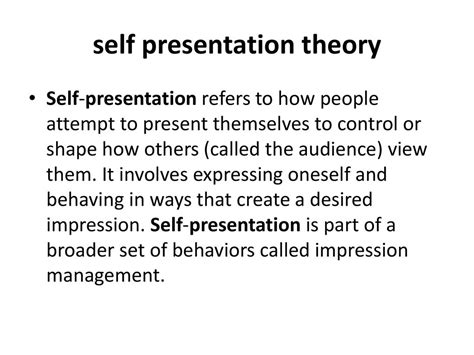 what is self presentation theory