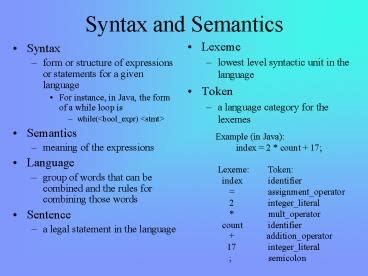 what is semantic and syntactic structure