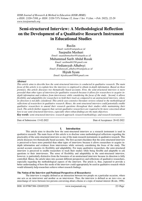 what is semi structured interview in qualitative research