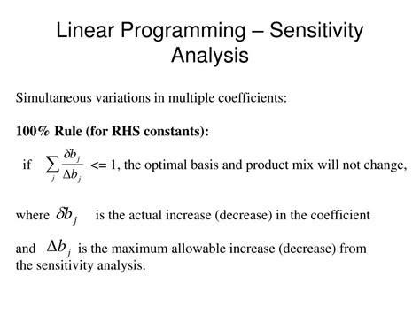 what is sensitivity analysis in linear programming