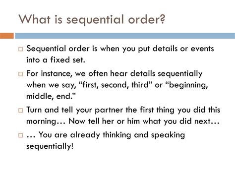 what is sequential order in writing