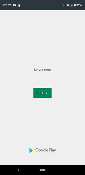 what is server error in play store
