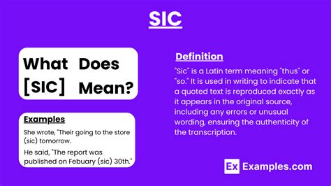 what is sic used for in writing