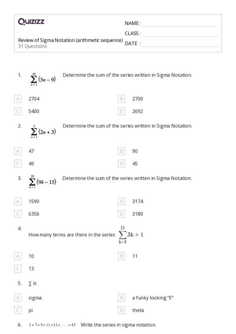 what is sigma notation class 9