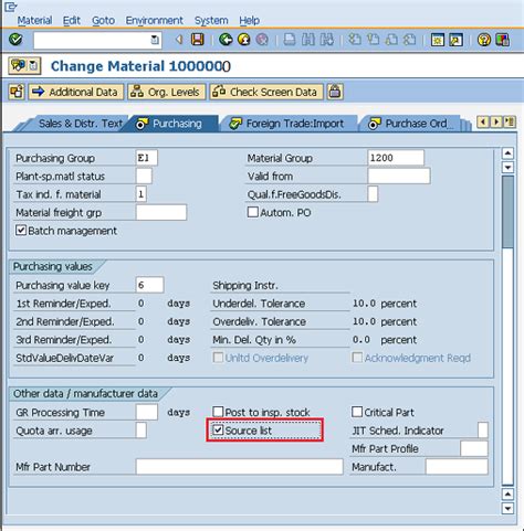 what is source list in sap