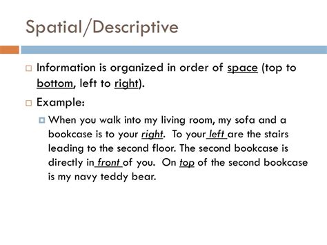 what is spatial descriptive text structure