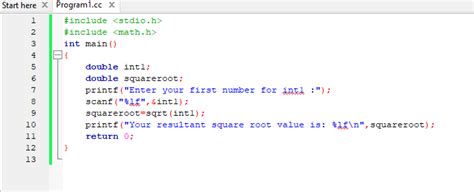 what is sqrt function in c